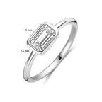 ring zirkonia zilver gerhodineerd