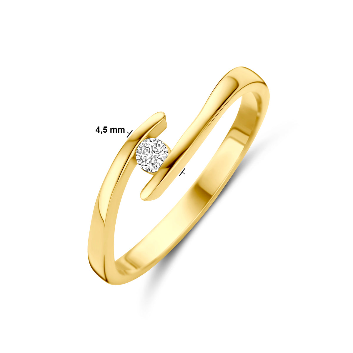 ring zirkonia 14K geelgoud