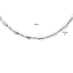 Halskette 5,2 mm 43 cm poly/mattsilber rhodiniert