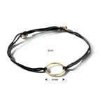 Armband Baumwolle rund 22 cm vergoldet (mit Gummi/Nylon/Leder)