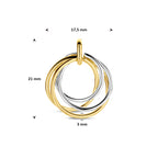 hanger 21 mm 14K bicolor goud geel/wit