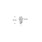 Flat Back Piercing Zirkonia 6,5 mm Silber rhodiniert