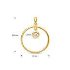 9k hanger rond zirkonia 13 mm 9K geel - rond