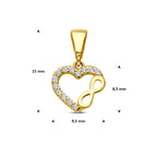 9k hanger hart zirkonia en infinity 8,5 mm 9K geel