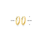 klapoorringen gediamanteerd 10,5 mm 14K geelgoud