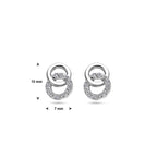 Ohrstecker rund Zirkonia 10 mm rhodiniertes Silber