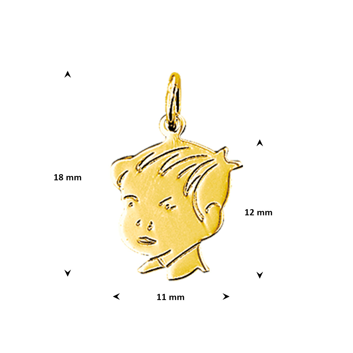 Anhänger Junge 12 mm 14K Gelbgold
