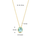 Collier blauer Topas 41 - 43 - 45 cm 14K Gelbgold