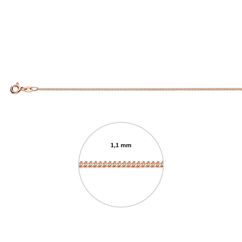 Gourmetkette 1,1 mm 14K Roségold