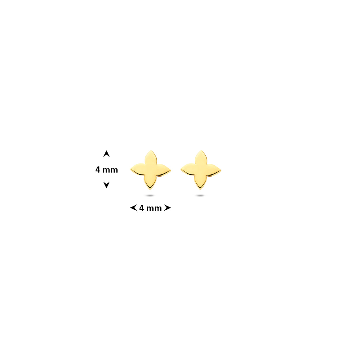 oorknoppen 4 mm 14K geelgoud