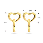 oorhangers hartjes 13 mm 1 micron zilver verguld (geel)