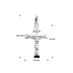 Anhänger Kreuz und Korpus 22 mm Silber weiß