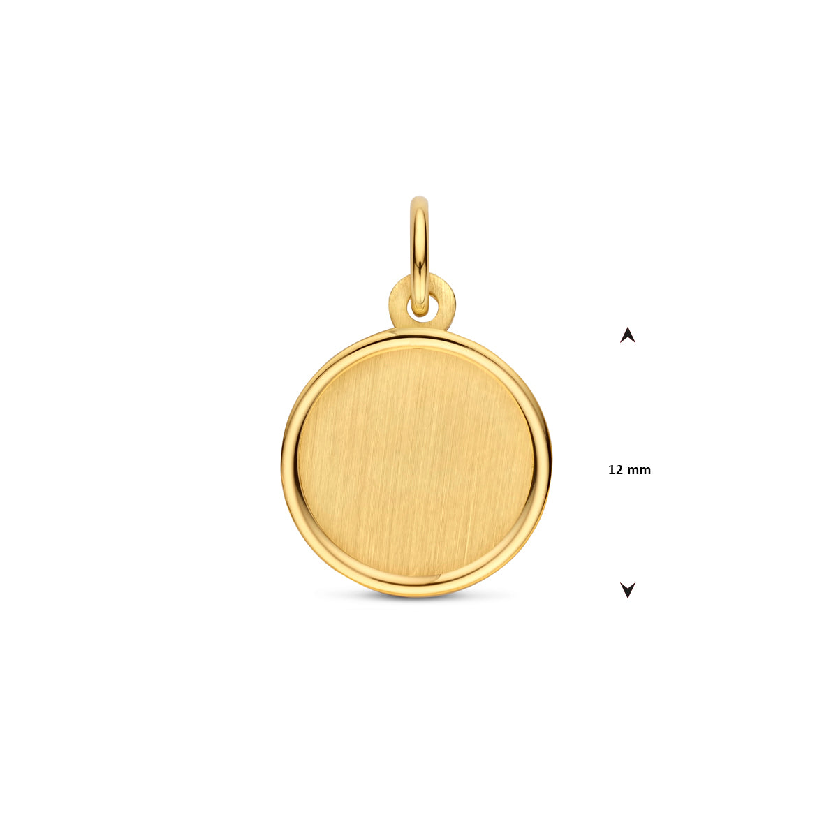 Gravuranhänger poliert/matt 18 mm 14K Gelbgold