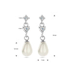 oorhangers parel zirkonia zilver gerhodineerd