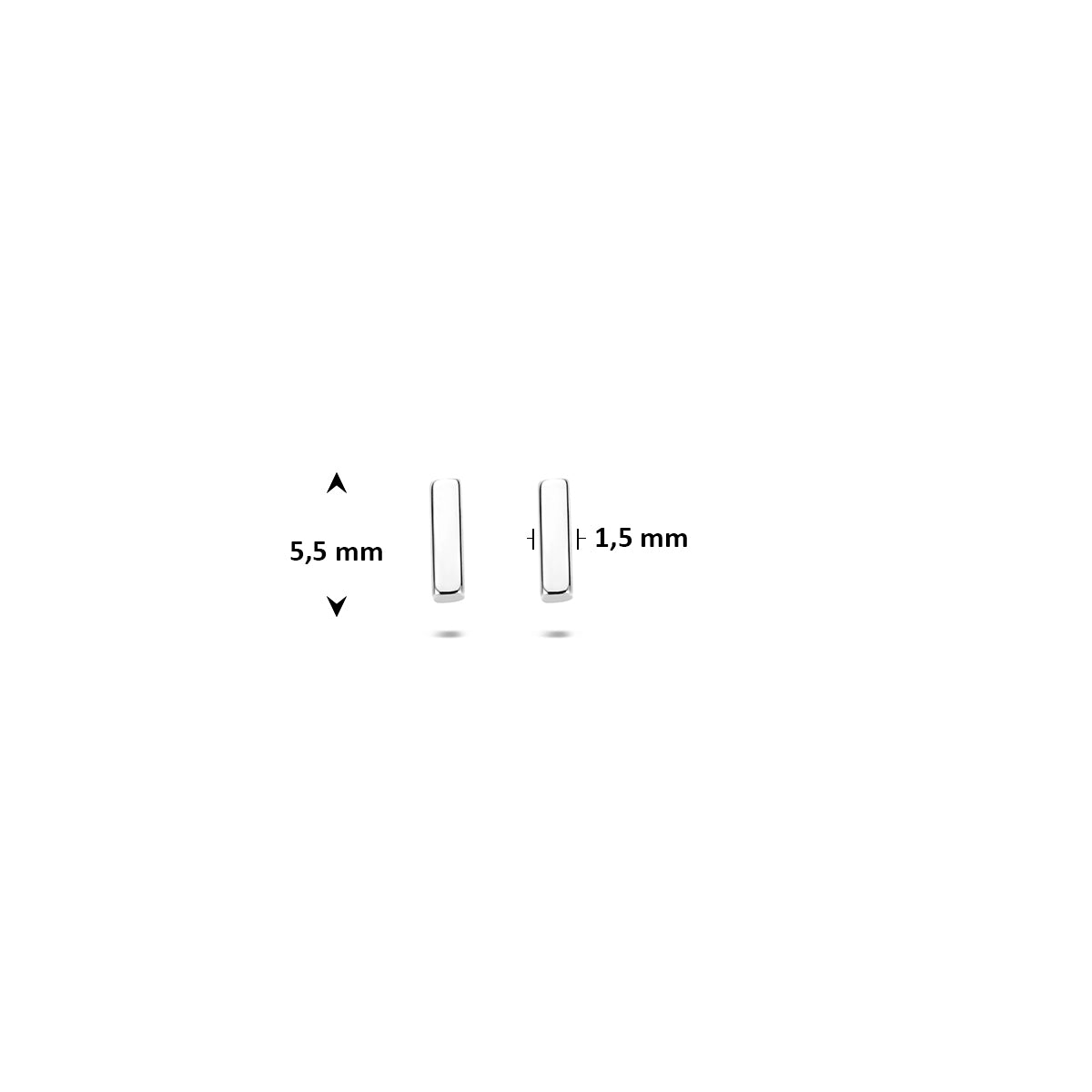 Ohrstecker Stab Silber rhodiniert