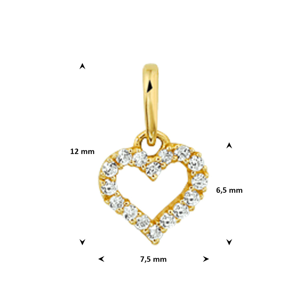 Anhänger Herz Zirkonia 14K Gelbgold