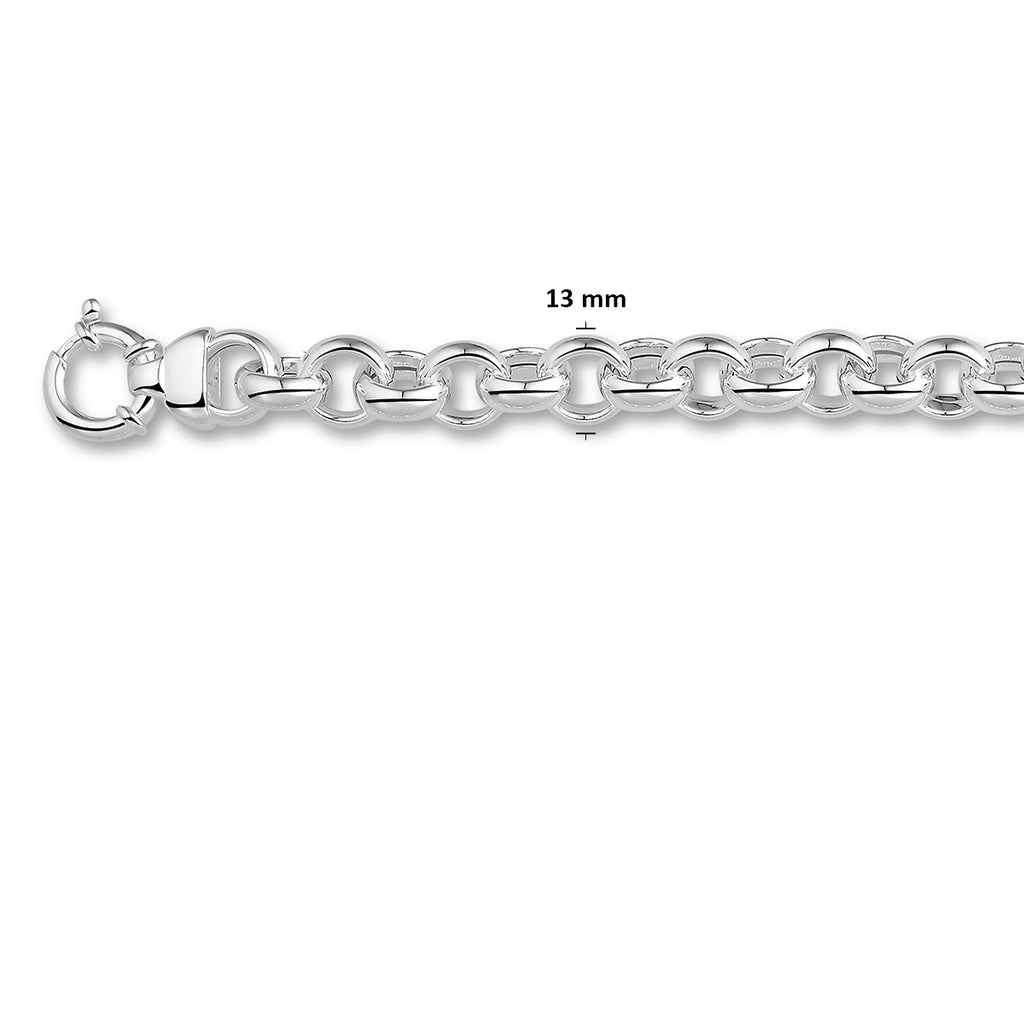 jasseron 13,0 mm met groot veerslot zilver wit