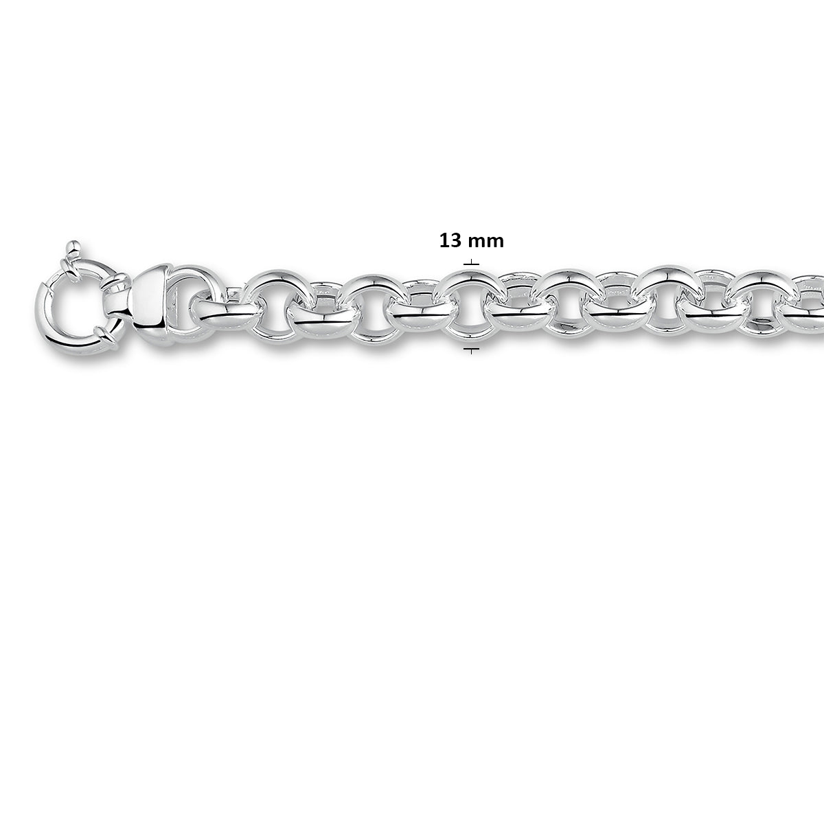 jasseron 13,0 mm met groot veerslot zilver wit