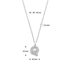 Halskette Buchstabe Zirkonia 41 - 43 - 45 cm Silber rhodiniert