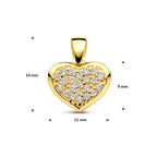 hanger hartje zirkonia 14 mm 14K geelgoud