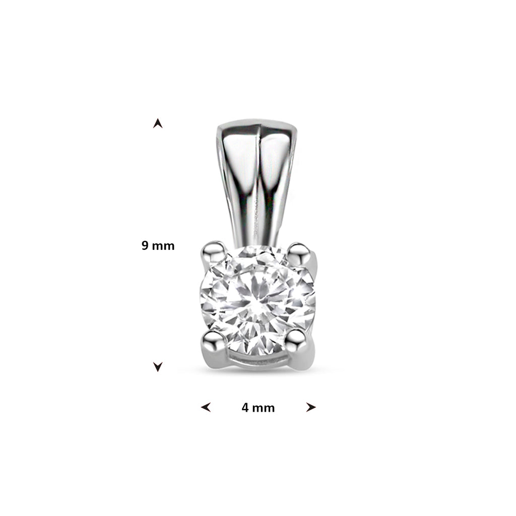 hanger zirkonia 9 mm zilver gerhodineerd