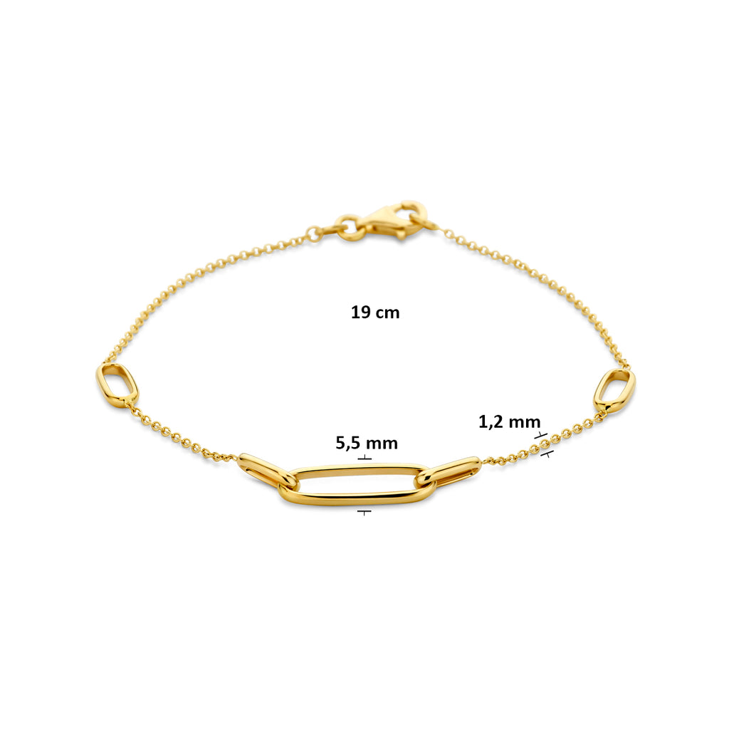 armband 19 cm 14K geelgoud