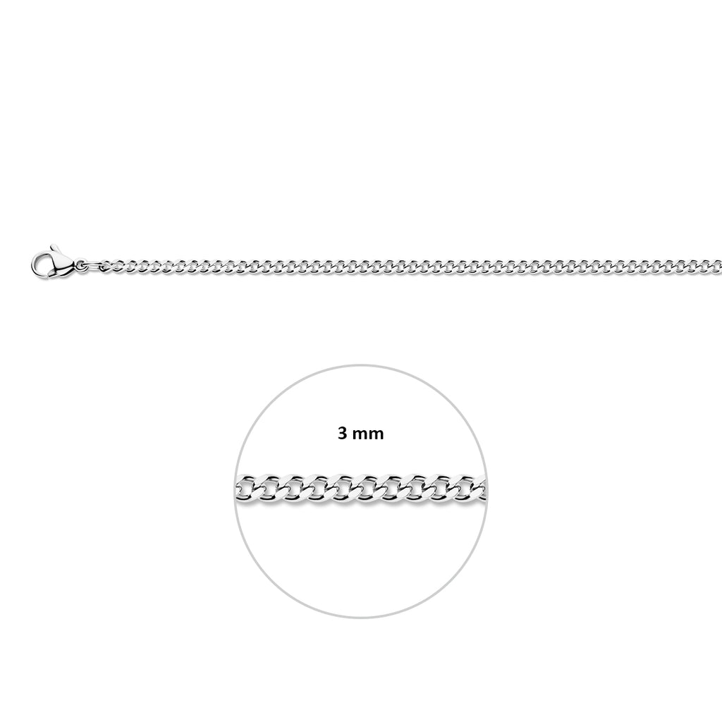 gourmette geslepen 3,0 mm edelstaal