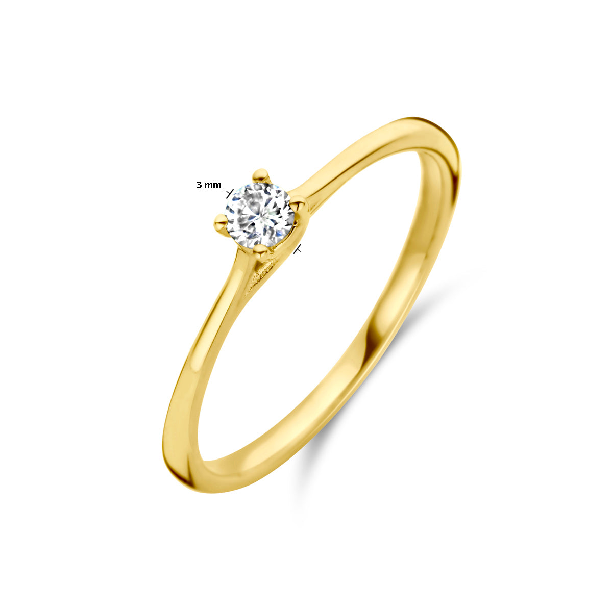 aanzoeksring diamant 0.10ct h si 14K geelgoud