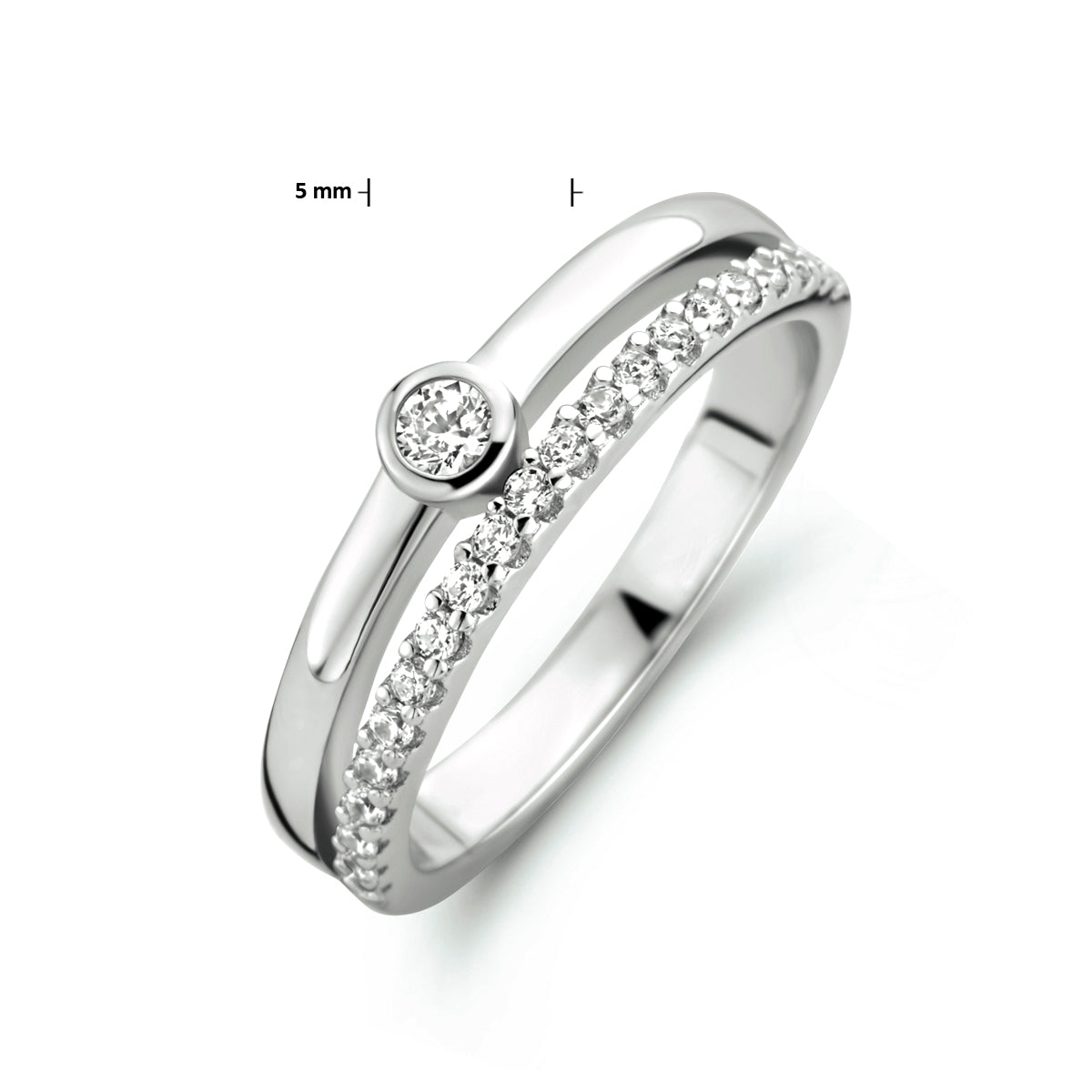 Ring Zirkonia Silber rhodiniert