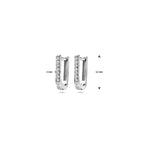 klapoorringen zirkonia 12 mm zilver gerhodineerd