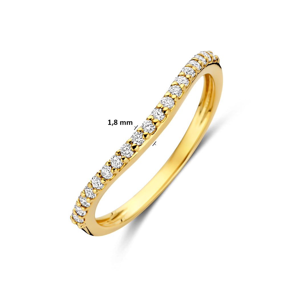 ring lab grown diamant 0.19ct g vs 14K geelgoud