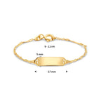 9k graveerarmband singapore plaat 5,0 mm 9K geel
