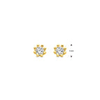 9k oorknoppen zirkonia 3,5 mm 9K geel