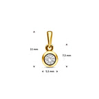 Anhänger Zirkonia 11 mm 14K Gelbgold