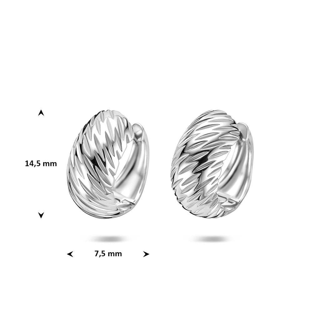 klapoorringen 14,5 mm zilver gerhodineerd