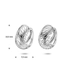 klapoorringen 14,5 mm zilver gerhodineerd