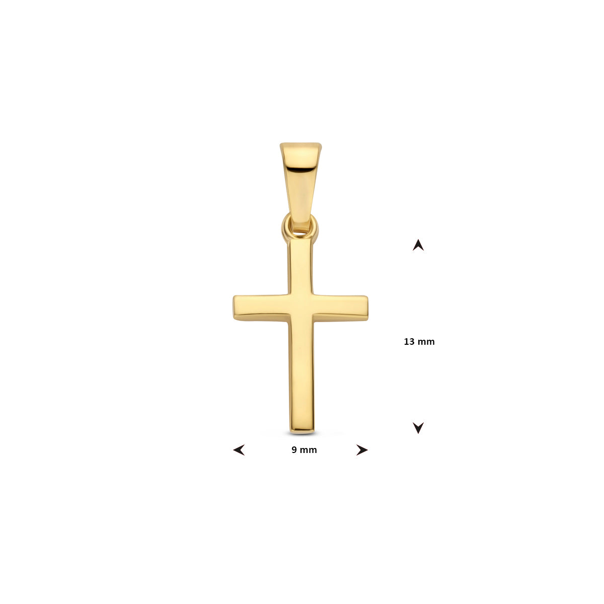 Anhänger Kreuz 20 mm 14K Gelbgold