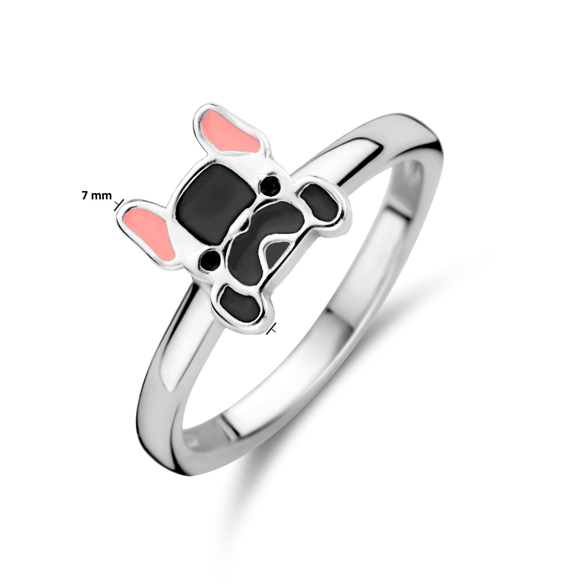 ring hond zilver gerhodineerd