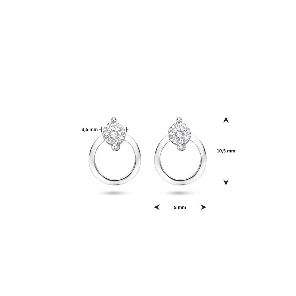 Ohrstecker Zirkonia 10,5 mm Silber rhodiniert