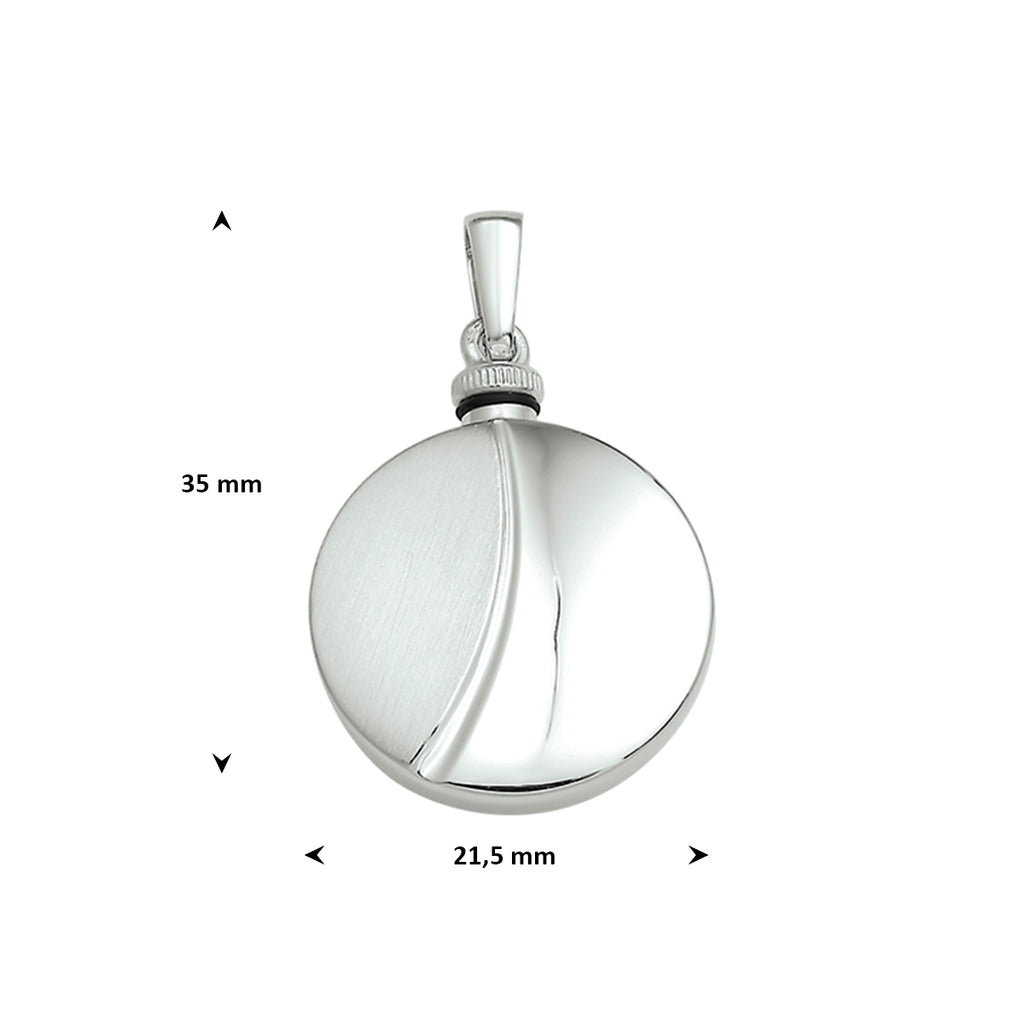 Urnenanhänger poliert/matt 21,5 mm Silber rhodiniert