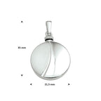 Urnenanhänger poliert/matt 21,5 mm Silber rhodiniert