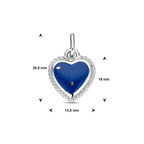 Anhänger Herz Lapislazuli Silber rhodiniert