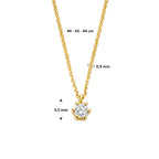 collier lab grown diamant 0.10ct g vs 40 - 42 - 44 cm 14K geelgoud