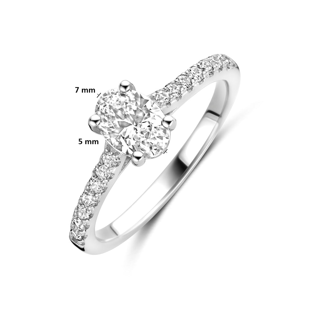 Ring Zirkonia Silber rhodiniert