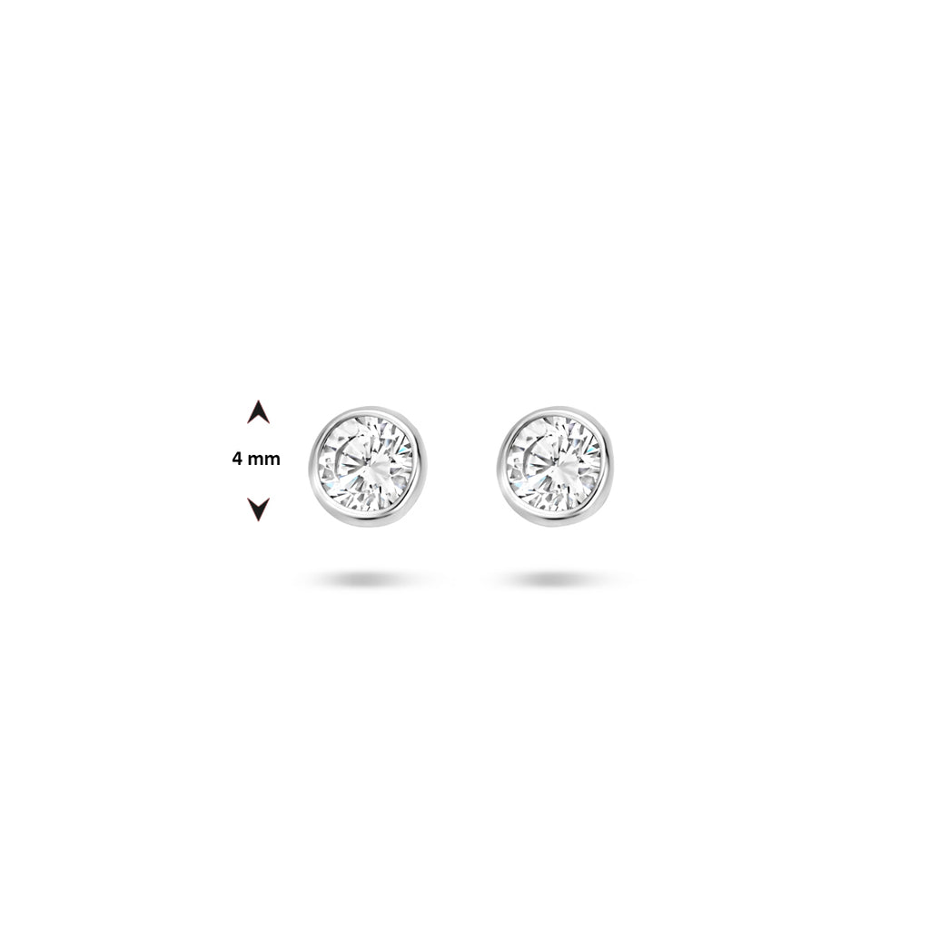 Ohrstecker Zirkonia Silber rhodiniert