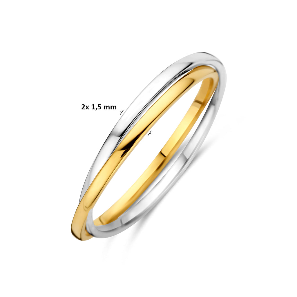 ring 14K bicolor goud geel/wit