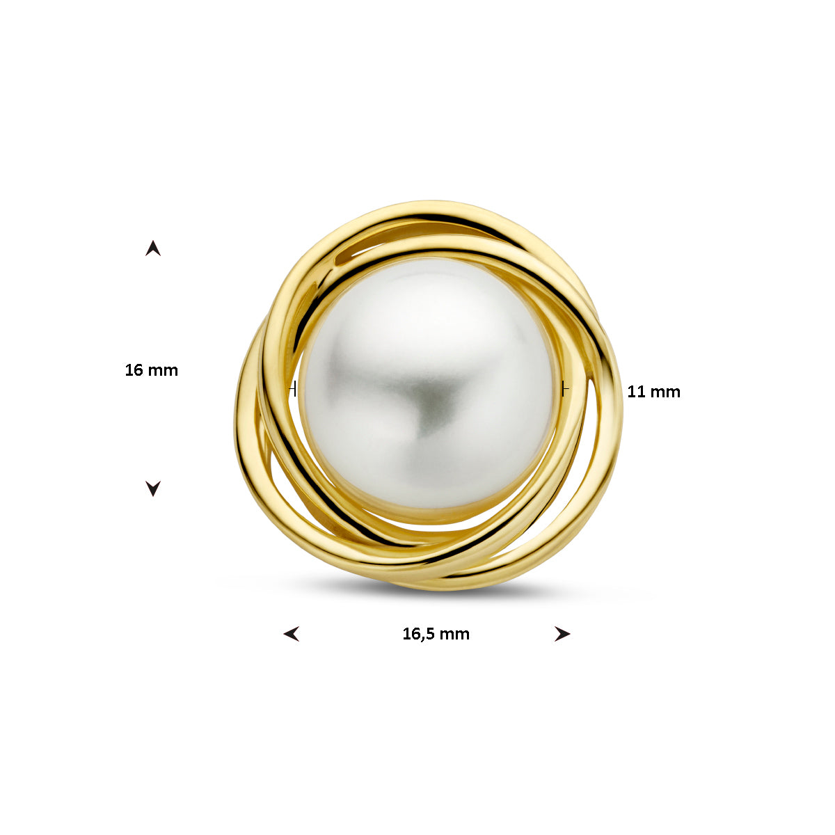 hanger parel 14K geelgoud - rondje,bolletje,ringetje,draad