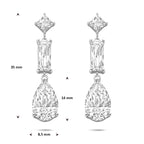 Ohrhänger Zirkonia 35 mm silber rhodiniert