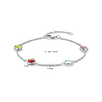 Armband Farbsteine ​​17 - 18,5 - 20 cm Silber rhodiniert
