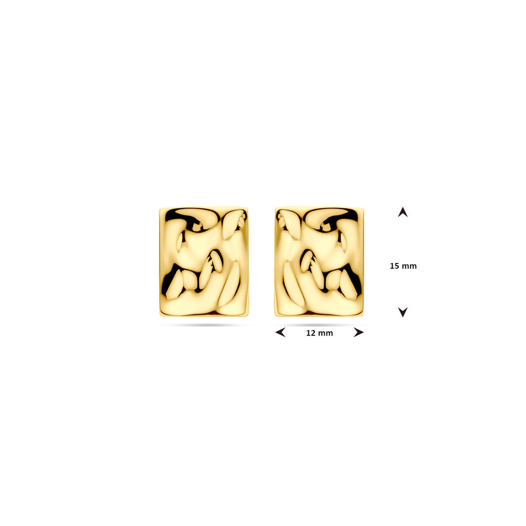 Ohrstecker gehämmert 15 mm 1 Mikron vergoldet (gelb)